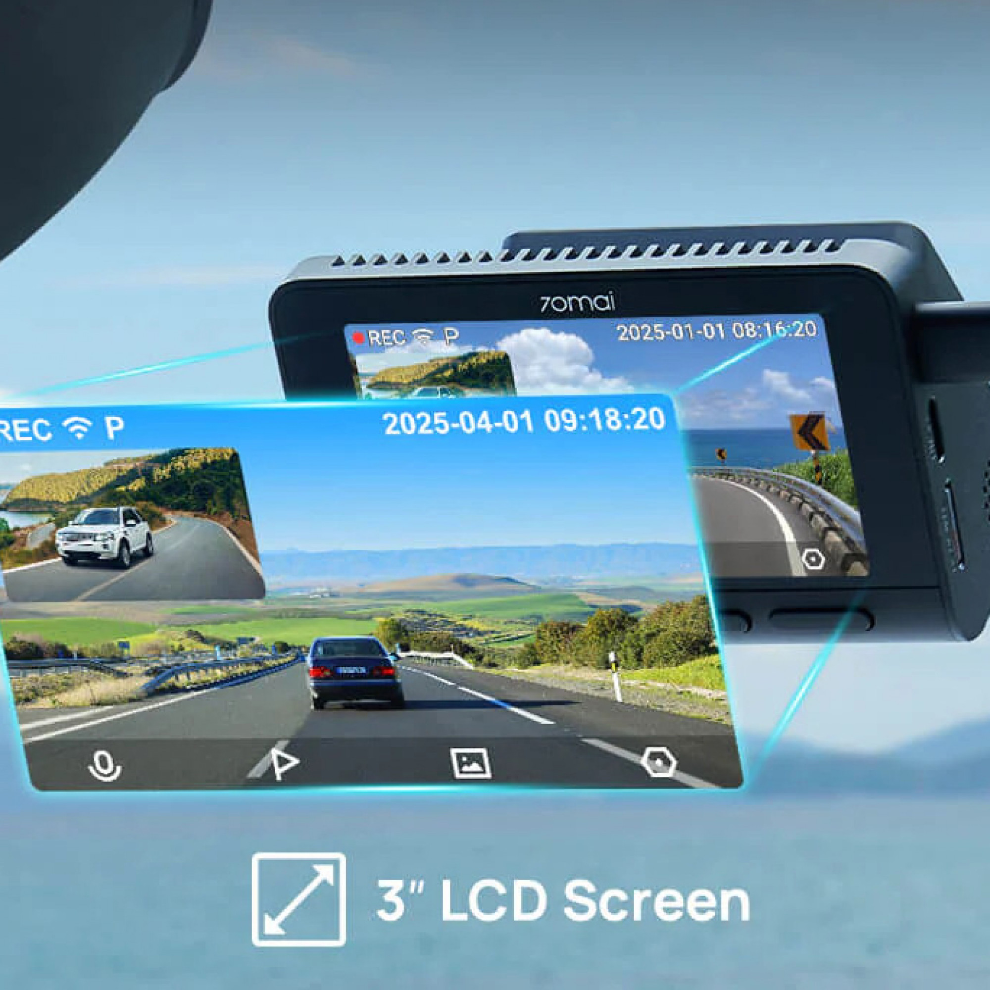 Видеорегистратор 70mai Dash Cam 4K A800SE (Front+Rear Cam)